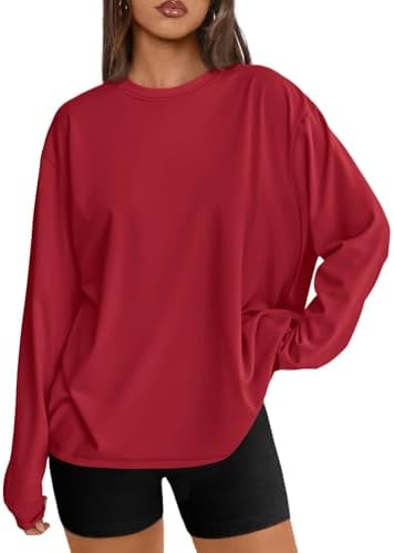 Trendy Queen Womens Oversized Long Sleeve T Shirts 2025 Basic Crewneck Tee Fall Tops Casual Workout Y2K Clothes