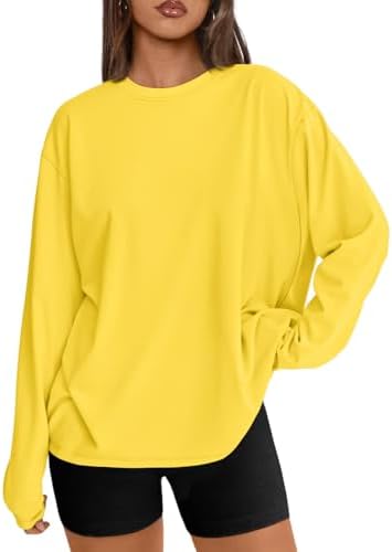Trendy Queen Womens Oversized Long Sleeve T Shirts 2025 Basic Crewneck Tee Fall Tops Casual Workout Y2K Clothes