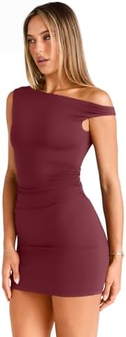 Trendy Queen Womens Mini Summer Dresses 2025 Going Out Off The Shoulder Bodycon Sexy Party Club Spring Fashion Outfits