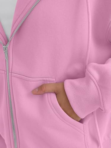 Trendy Queen Zip Up Hoodies For Women Cropped Sweatshirts Fall Fashion Outfits 2025 Y2k Fleece Teen Girls Clothes
