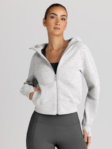 Trendy Queen Womens Zip Up Hoodies Jackets Cropped Sweatshirts Fleece Fall Outfits Casual Comfy Y2k Tops Winter Clothes 2025