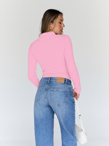 Trendy Queen Women's Turtleneck Long Sleeve Shirts Fall Fashion Basic Thermal Underwear Tops Winter Clothes 2025