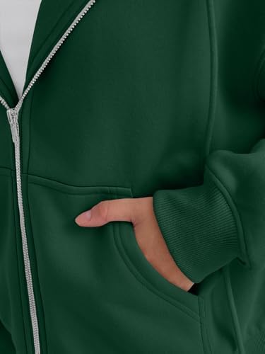 Trendy Queen Zip Up Hoodies For Women Cropped Sweatshirts Fall Fashion Outfits 2025 Y2k Fleece Teen Girls Clothes