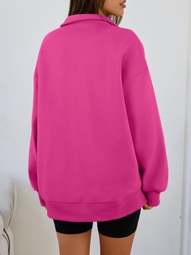 Trendy Queen Womens Oversized Sweatshirts Fall Sweaters Fashion Hoodies Half Zip Pullover Long Sleeve Shirts Clothes