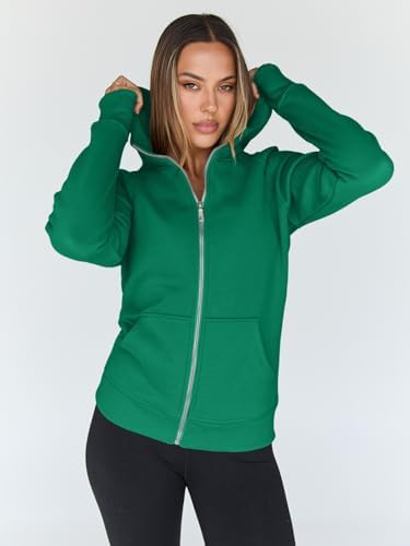 Trendy Queen Womens Zip Up Hoodies Fleece Jackets Oversized Sweatshirts Fall Fashion Outfits Sweaters Winter Clothes