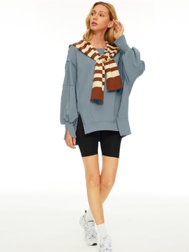 Trendy Queen Womens Oversized Sweatshirts Hoodies Crewneck Shirts Fall Outfits Teen Girls Y2k Winter Clothes