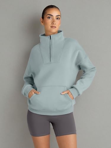 Trendy Queen Womens Sweatshirts Quarter Half Zip Pullover Oversized Hoodies Fall Fashion 2025 Winter Fleece Jackets Sweaters