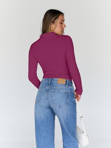 Trendy Queen Women's Turtleneck Long Sleeve Shirts Fall Fashion Basic Thermal Underwear Tops Winter Clothes 2025