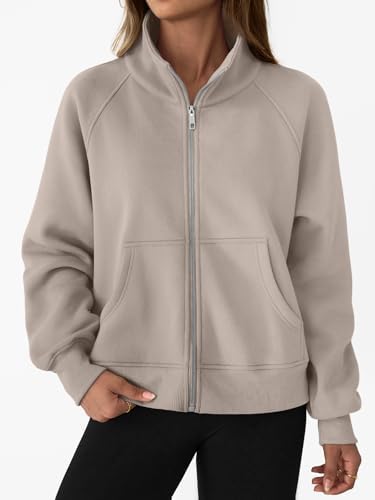 Trendy Queen Womens Sweatshirts Zip Up Hoodies Cropped Crewneck Pullover Casual Jackets Y2k Clothes Fall Fashion Outfits 2025