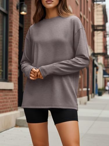 Trendy Queen Womens Oversized Long Sleeve T Shirts 2025 Basic Crewneck Tee Fall Tops Casual Workout Y2K Clothes