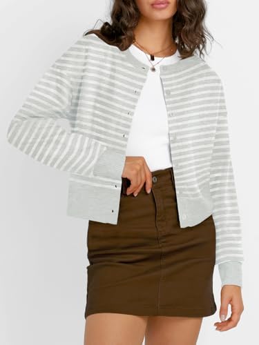 Trendy Queen Cropped Cardigan Sweaters for Women Lightweight Crop Knit Y2k Fall Outfits Fashion Clothes 2025