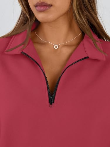 Trendy Queen Womens Oversized Sweatshirts Fall Sweaters Fashion Hoodies Half Zip Pullover Long Sleeve Shirts Clothes