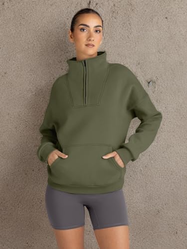 Trendy Queen Womens Sweatshirts Quarter Half Zip Pullover Oversized Hoodies Fall Fashion 2025 Winter Fleece Jackets Sweaters