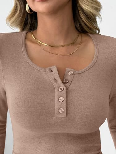 Trendy Queen Women's 2 Piece Matching Lounge Sets Fall Fashion Outfits Henley Neck Sweater Top Wide Leg Pants Sweat Suits