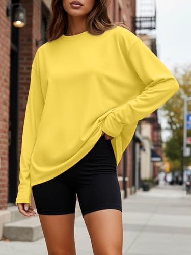 Trendy Queen Womens Oversized Long Sleeve T Shirts 2025 Basic Crewneck Tee Fall Tops Casual Workout Y2K Clothes