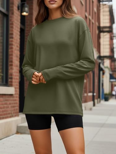 Trendy Queen Womens Oversized Long Sleeve T Shirts 2025 Basic Crewneck Tee Fall Tops Casual Workout Y2K Clothes