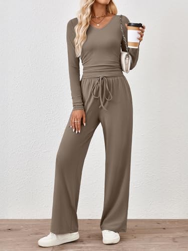 Trendy Queen 2 Piece Lounge Sets for Women Fall Outfits 2025 Fashion Two Piece Sweatsuits Business Casual Outfits Clothes