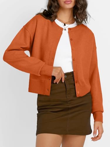 Trendy Queen Cropped Cardigan Sweaters for Women Lightweight Crop Knit Y2k Fall Outfits Fashion Clothes 2025