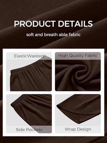 Trendy Queen Women's Wide Leg Pants Boho Summer Capri Palazzo Harem Casual Barrel Sweatpants Baggy Slacks with Pockets