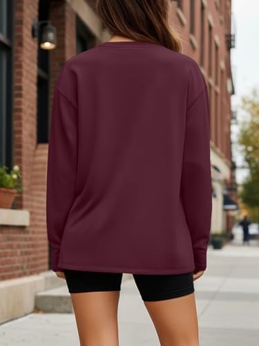 Trendy Queen Womens Oversized Long Sleeve T Shirts 2025 Basic Crewneck Tee Fall Tops Casual Workout Y2K Clothes