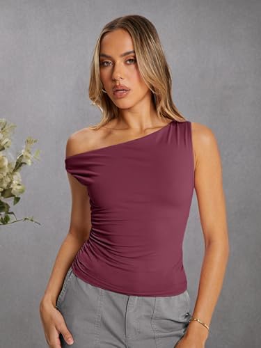 Trendy Queen Womens Summer Off The Shoulder Tops Going Out T Shirts Crop Tank Top Fashion Clothes Spring Outfits 2025