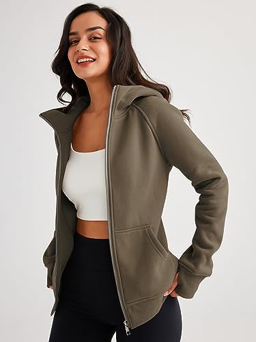 Trendy Queen Womens Zip Up Hoodies Fleece Jackets Oversized Sweatshirts Fall Fashion Outfits Sweaters Winter Clothes