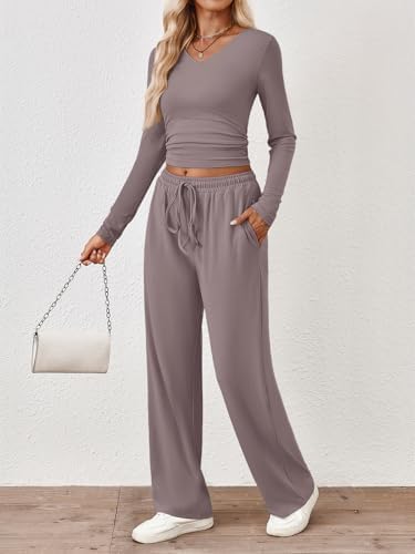 Trendy Queen 2 Piece Lounge Sets for Women Fall Outfits 2025 Fashion Two Piece Sweatsuits Business Casual Outfits Clothes