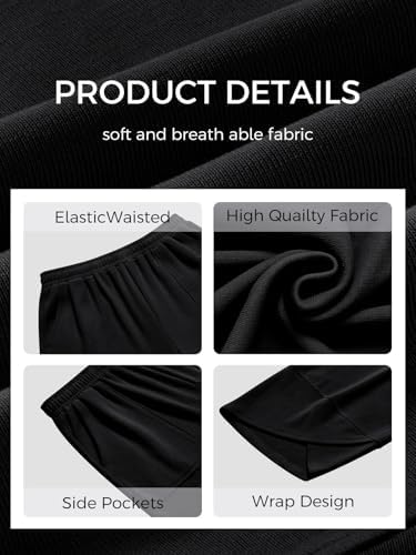 Trendy Queen Women's Wide Leg Pants Boho Summer Capri Palazzo Harem Casual Barrel Sweatpants Baggy Slacks with Pockets