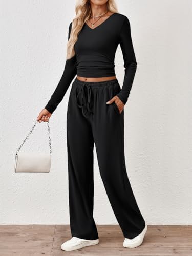 Trendy Queen 2 Piece Lounge Sets for Women Fall Outfits 2025 Fashion Two Piece Sweatsuits Business Casual Outfits Clothes