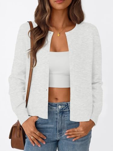 Trendy Queen Womens Cardigan Sweaters Lightweight Crew Neck Outfits Fall Fashion 2025 Clothing