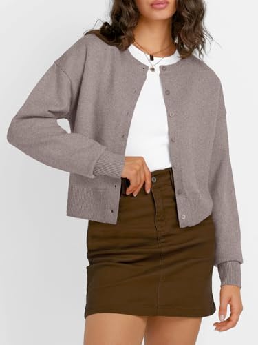 Trendy Queen Cropped Cardigan Sweaters for Women Lightweight Crop Knit Y2k Fall Outfits Fashion Clothes 2025