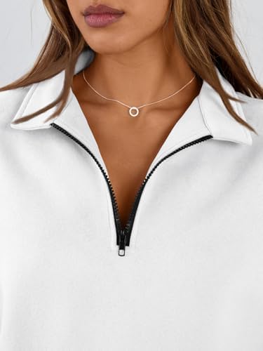 Trendy Queen Womens Oversized Sweatshirts Fall Sweaters Fashion Hoodies Half Zip Pullover Long Sleeve Shirts Clothes