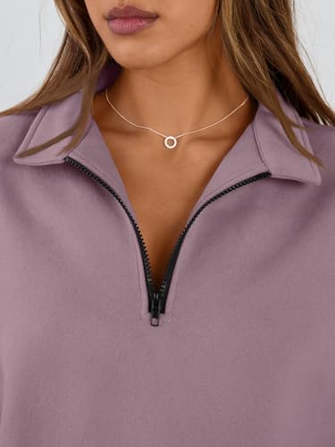 Trendy Queen Womens Oversized Sweatshirts Fall Sweaters Fashion Hoodies Half Zip Pullover Long Sleeve Shirts Clothes