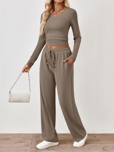 Trendy Queen 2 Piece Lounge Sets for Women Fall Outfits 2025 Fashion Two Piece Sweatsuits Business Casual Outfits Clothes