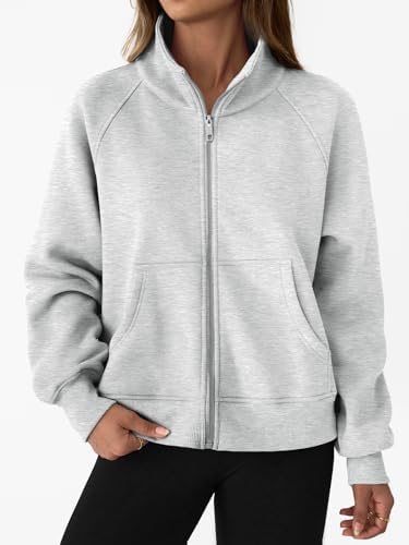 Trendy Queen Womens Sweatshirts Zip Up Hoodies Cropped Crewneck Pullover Casual Jackets Y2k Clothes Fall Fashion Outfits 2025