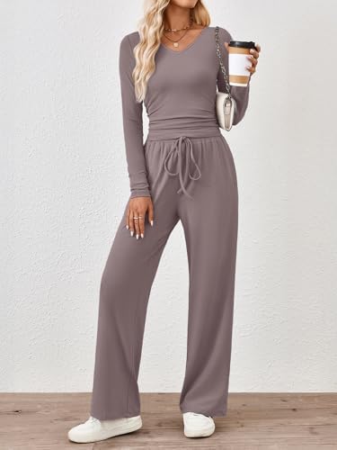 Trendy Queen 2 Piece Lounge Sets for Women Fall Outfits 2025 Fashion Two Piece Sweatsuits Business Casual Outfits Clothes