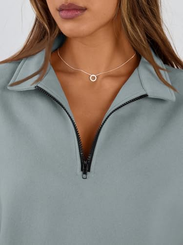 Trendy Queen Womens Oversized Sweatshirts Fall Sweaters Fashion Hoodies Half Zip Pullover Long Sleeve Shirts Clothes