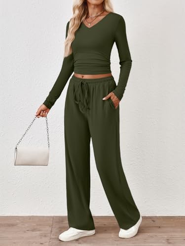 Trendy Queen 2 Piece Lounge Sets for Women Fall Outfits 2025 Fashion Two Piece Sweatsuits Business Casual Outfits Clothes