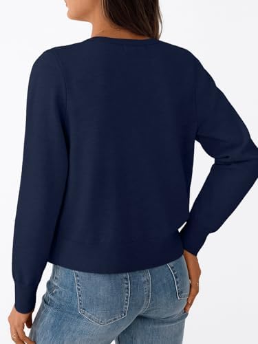 Trendy Queen Womens Cardigan Sweaters Lightweight Crew Neck Outfits Fall Fashion 2025 Clothing