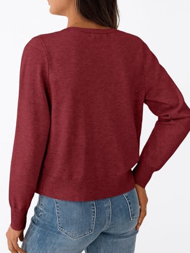 Trendy Queen Womens Cardigan Sweaters Lightweight Crew Neck Outfits Fall Fashion 2025 Clothing
