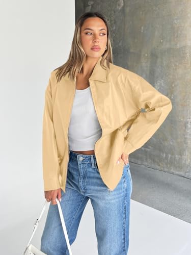 Trendy Queen Womens Leather Jackets Oversized Faux Motorcycle Plus Size Moto Biker Coat Fall Outfits Fashion Clothes 2025