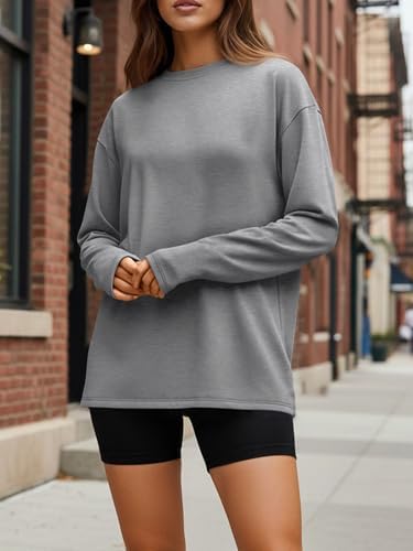 Trendy Queen Womens Oversized Long Sleeve T Shirts 2025 Basic Crewneck Tee Fall Tops Casual Workout Y2K Clothes
