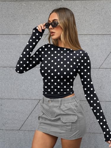 Trendy Queen Women's Boat Neck Tops Long Sleeve Shirts Casual Fitted Tee Shirts Solid Color Fall Basic Clothes 2025