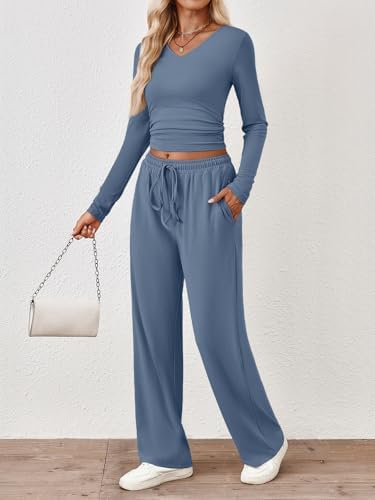 Trendy Queen 2 Piece Lounge Sets for Women Fall Outfits 2025 Fashion Two Piece Sweatsuits Business Casual Outfits Clothes