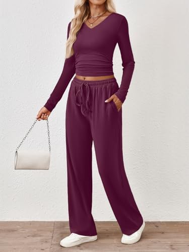 Trendy Queen 2 Piece Lounge Sets for Women Fall Outfits 2025 Fashion Two Piece Sweatsuits Business Casual Outfits Clothes