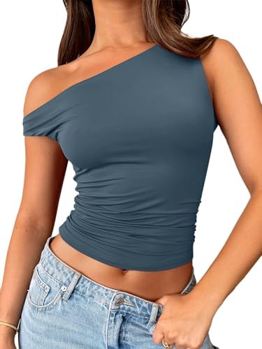 Trendy Queen Womens Summer Off The Shoulder Tops Going Out T Shirts Crop Tank Top Fashion Clothes Spring Outfits 2025