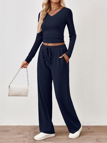 Trendy Queen 2 Piece Lounge Sets for Women Fall Outfits 2025 Fashion Two Piece Sweatsuits Business Casual Outfits Clothes