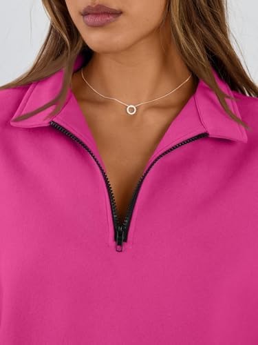 Trendy Queen Womens Oversized Sweatshirts Fall Sweaters Fashion Hoodies Half Zip Pullover Long Sleeve Shirts Clothes