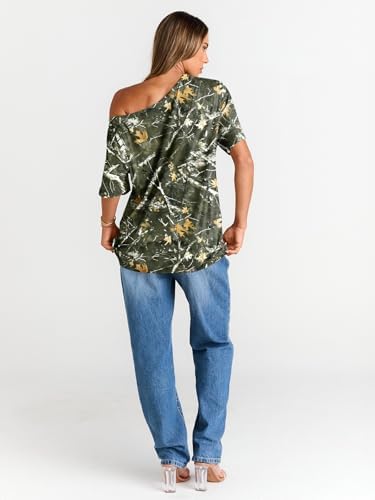 Trendy Queen Womens Off The Shoulder Tops Oversized T-Shirts Short Sleeve Tees Summer 2025 Casual Spring Fashion Clothes