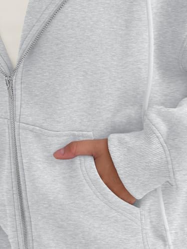 Trendy Queen Zip Up Hoodies For Women Cropped Sweatshirts Fall Fashion Outfits 2025 Y2k Fleece Teen Girls Clothes